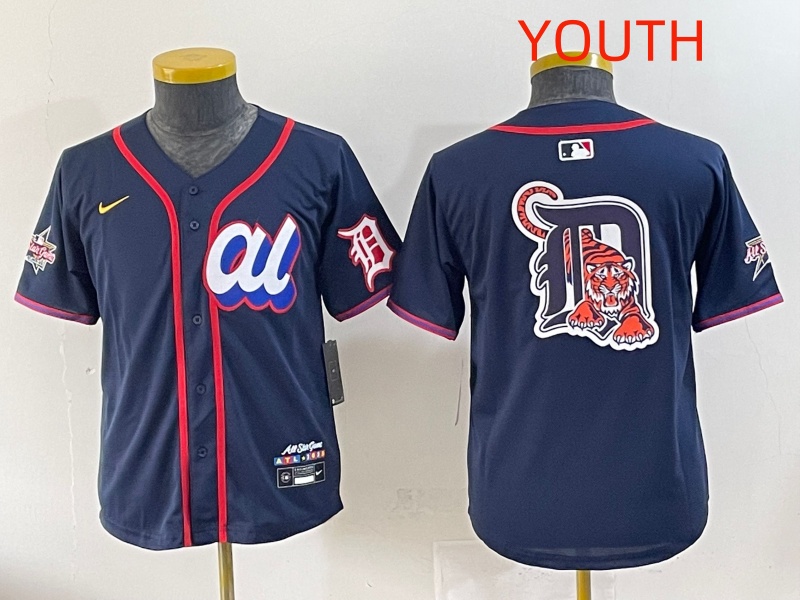 Youth  2025 Detroit Tigers blank Drak Blue All star Nike MLB Jersey style 2->youth mlb jersey->Youth Jersey